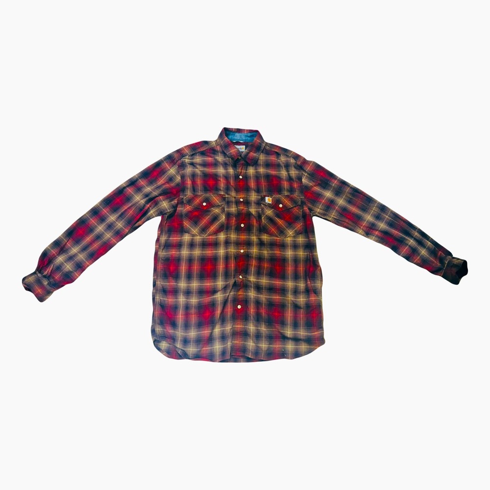 Carhartt relaxed fit lightweight long sleeve button up plaid shirt Men’s Medium